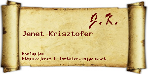 Jenet Krisztofer névjegykártya